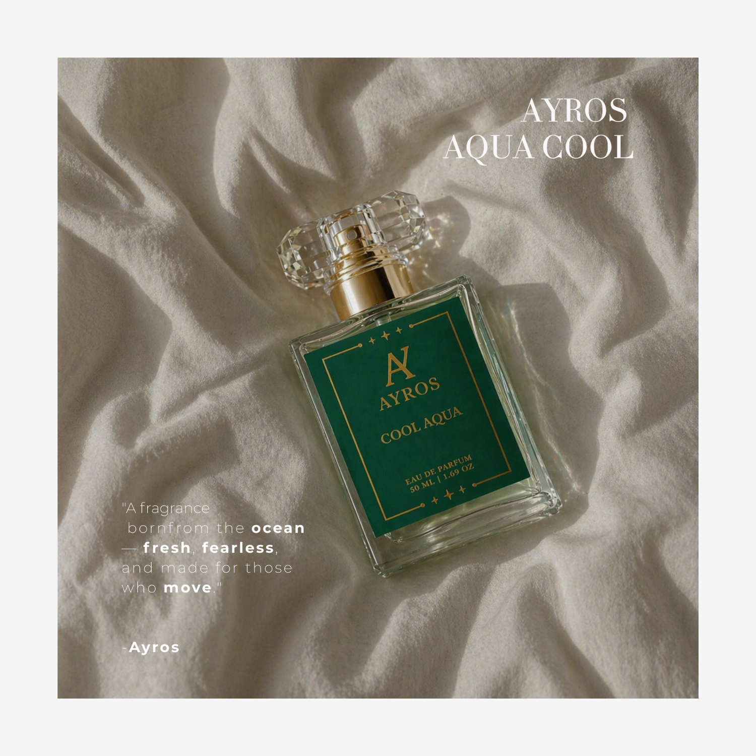 "A fragrance born from the ocean - fresh, fearless, and made for those who move."